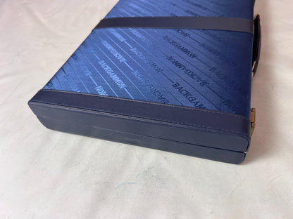 Großer Backgammon Kunstleder-Koffer - blau  38 x 25 cm geschlossen - Ansicht 7