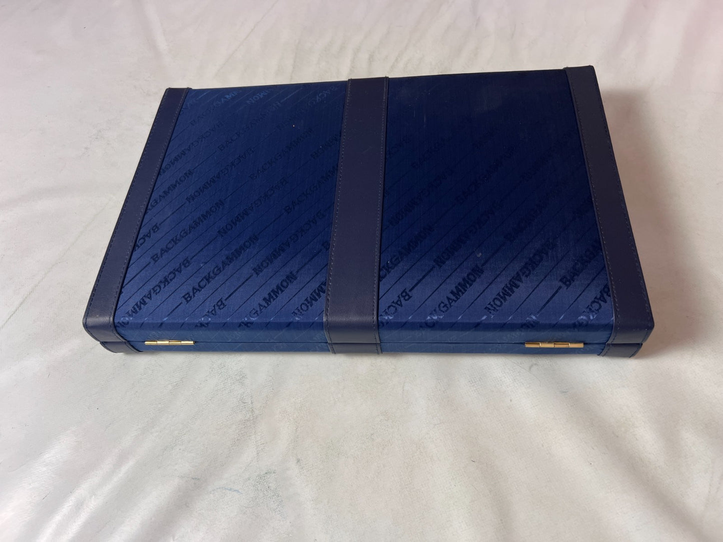 Großer Backgammon Kunstleder-Koffer - blau  38 x 25 cm geschlossen - Ansicht 8