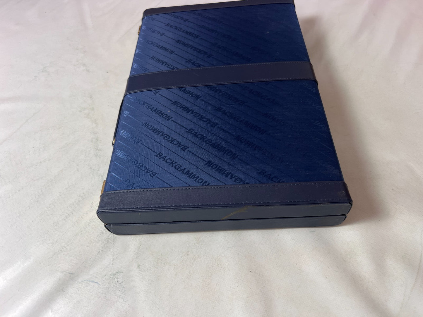 Großer Backgammon Kunstleder-Koffer - blau  38 x 25 cm geschlossen - Ansicht 9