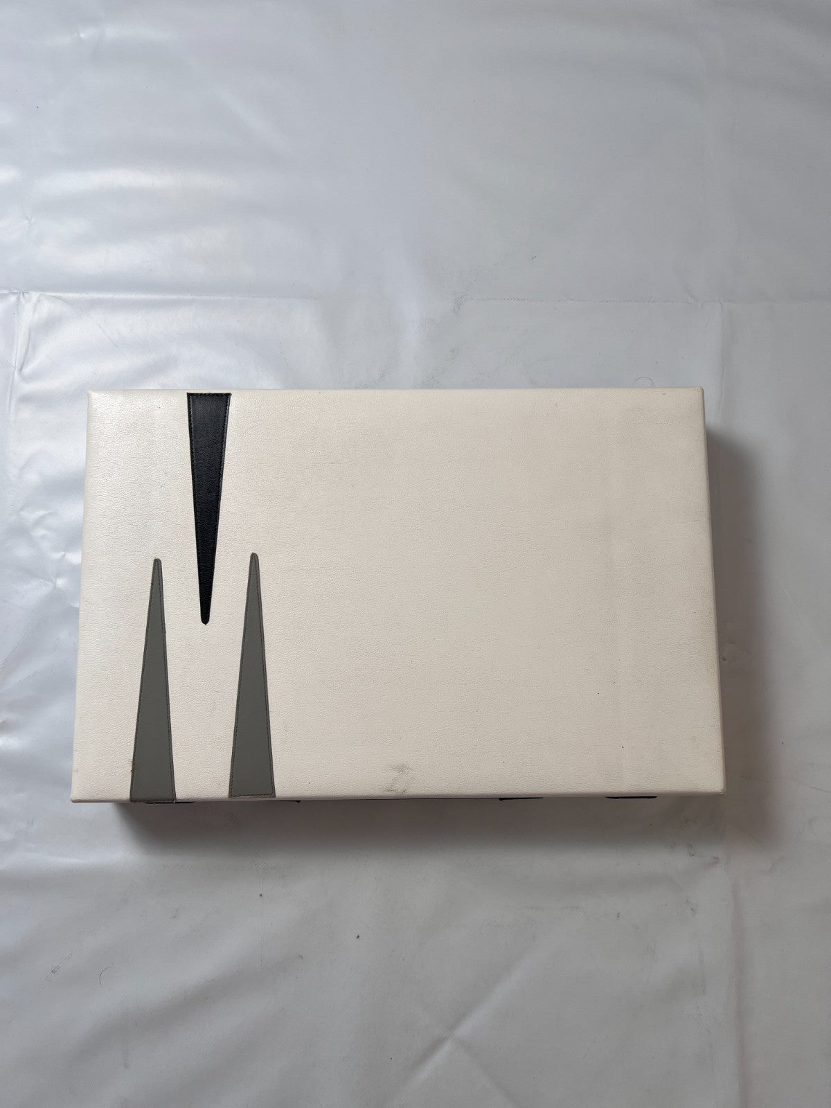Großer Backgammon Kunstleder-Koffer -Weiss 38 x 25 cm geschlossen - Ansicht 7