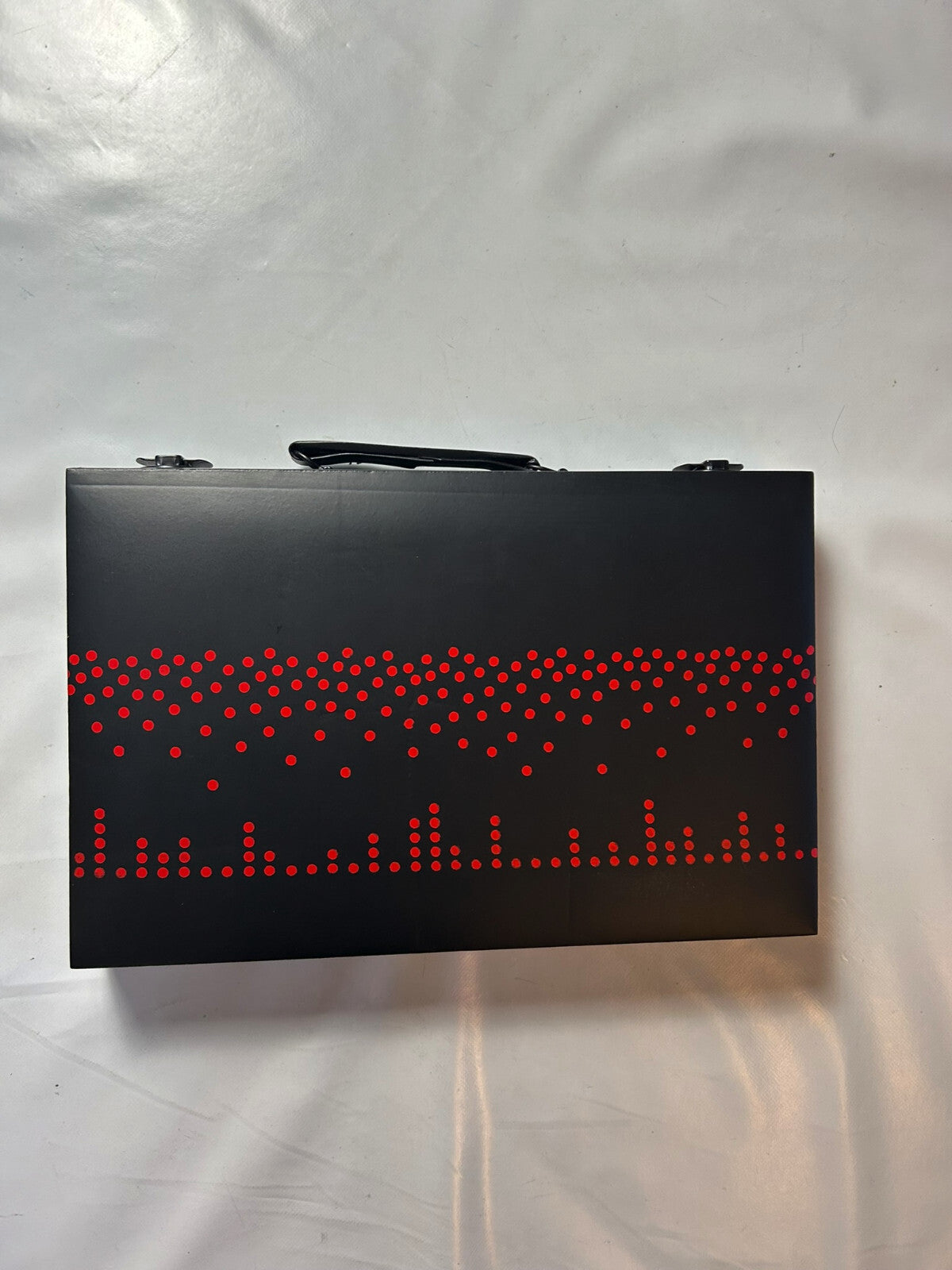 Großer Backgammon KunstlederKoffer Rot schwarz  38 x 25 cm geschlossen - Ansicht 2