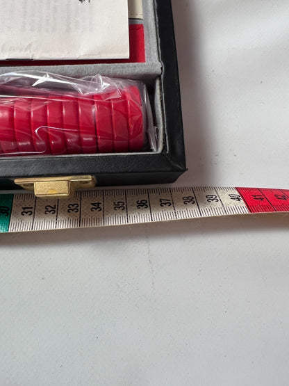 Großer Backgammon KunstlederKoffer Rot schwarz Hartung  38 x 25 cm geschlossen - Ansicht 5