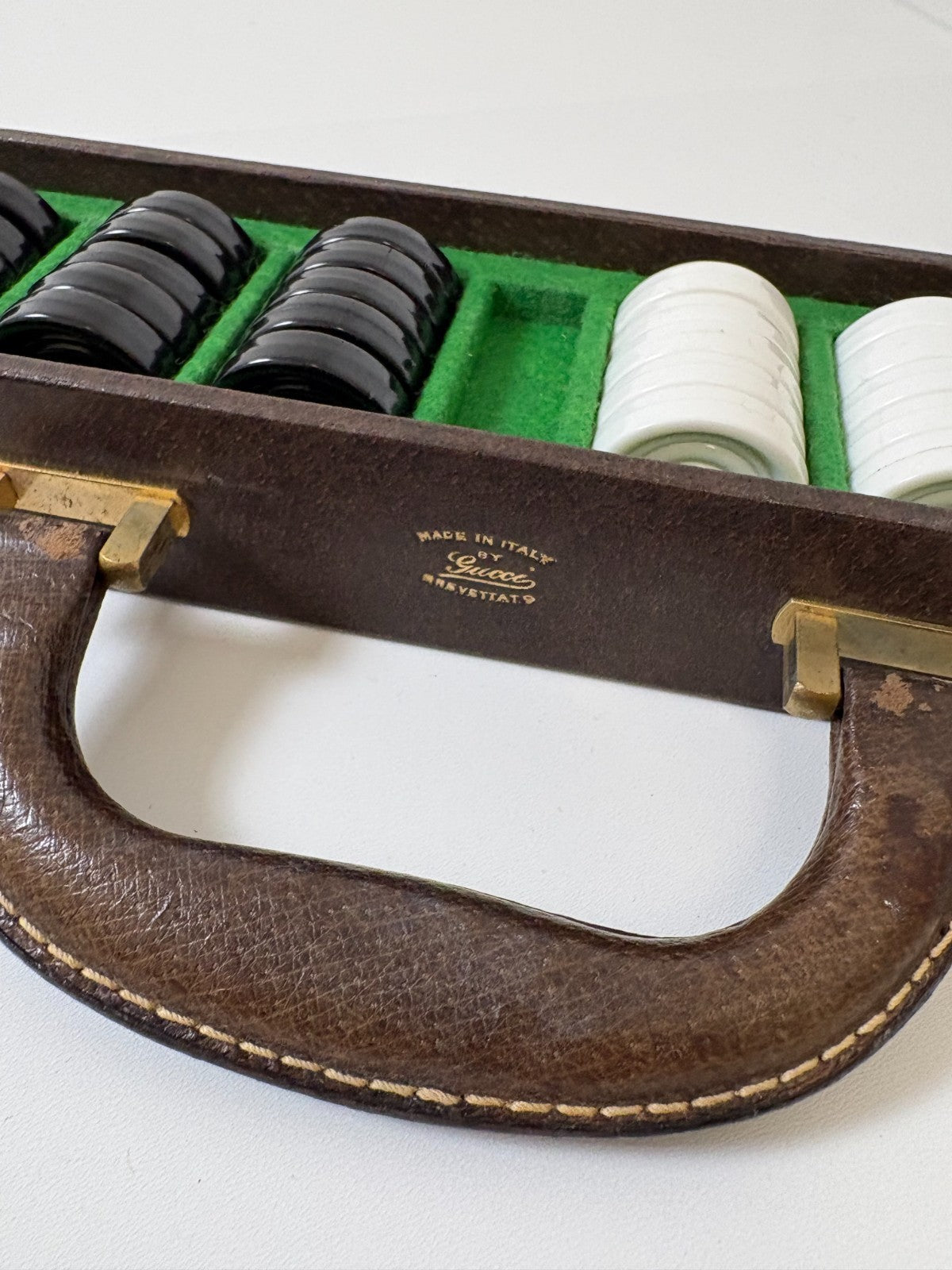 Gucci Backgammon-Set aus Holz und Leder - Vollständig - Ansicht 14
