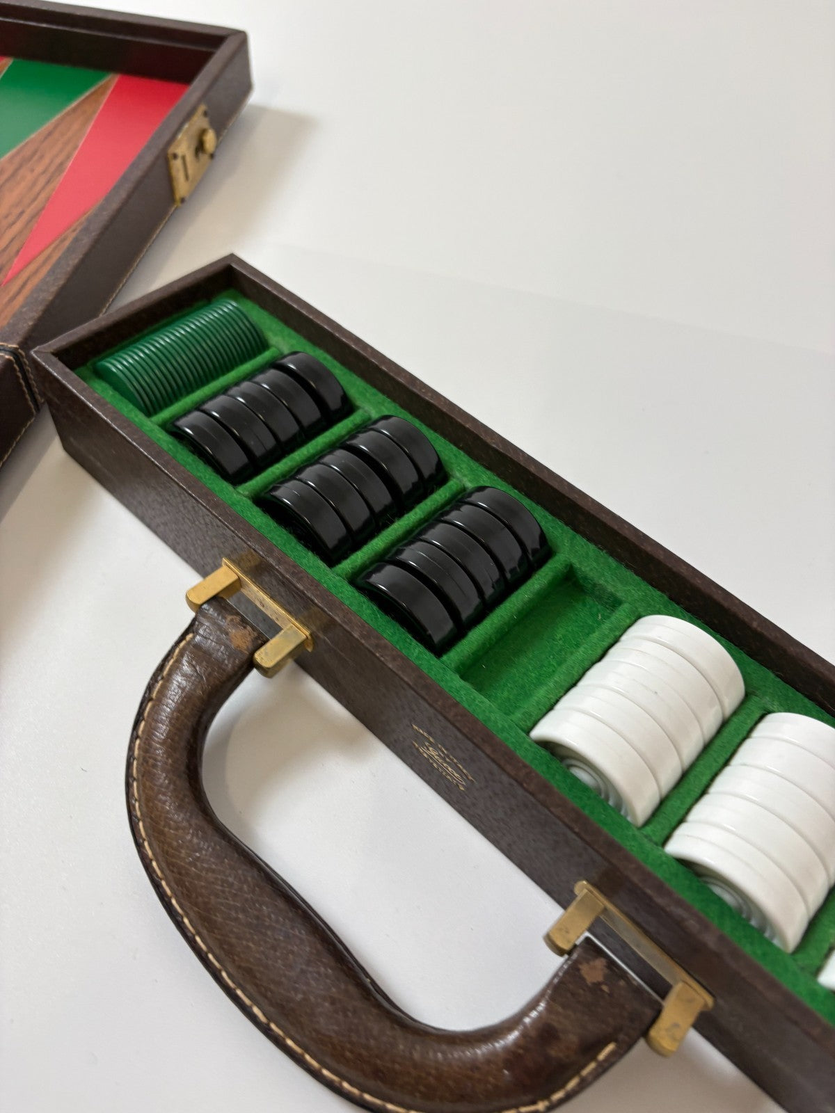 Gucci Backgammon-Set aus Holz und Leder - Vollständig - Ansicht 16