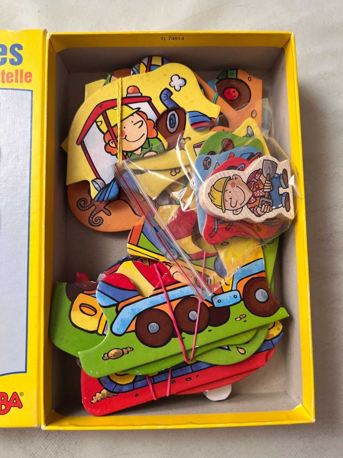 HABA Kinderpuzzle - Baustelle - 6 erste Puzzles + Holzfigur - Vollständig - Ansicht 3