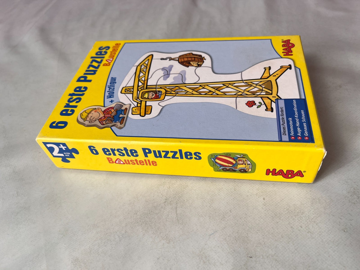 HABA Kinderpuzzle - Baustelle - 6 erste Puzzles + Holzfigur - Vollständig - Ansicht 5