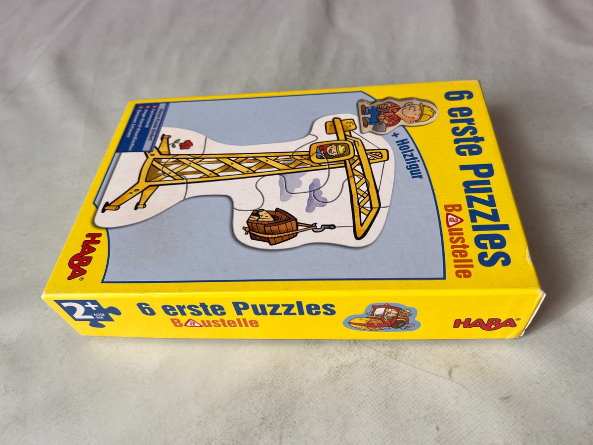HABA Kinderpuzzle - Baustelle - 6 erste Puzzles + Holzfigur - Vollständig - Ansicht 7