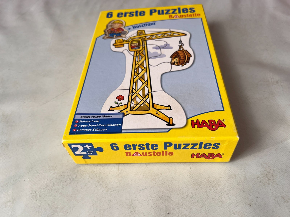 HABA Kinderpuzzle - Baustelle - 6 erste Puzzles + Holzfigur - Vollständig - Ansicht 8