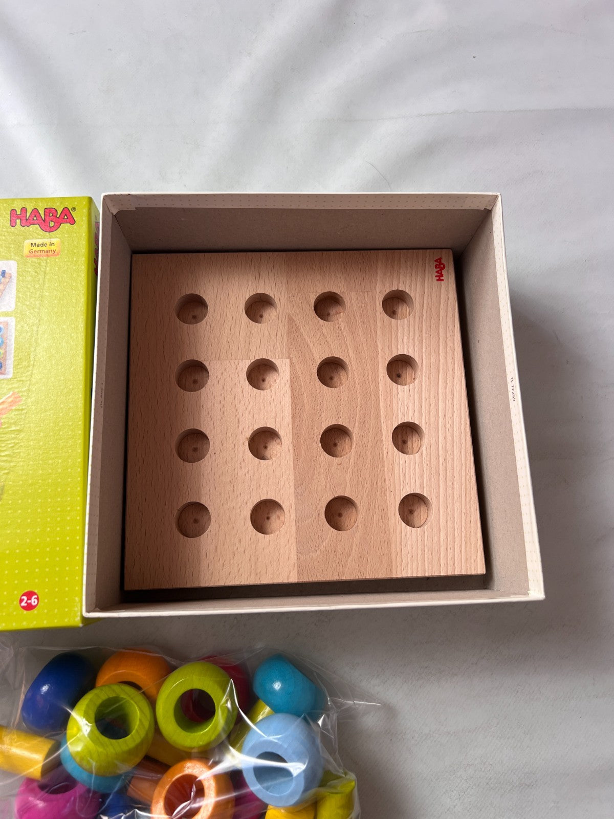 HABA Steckspiel Bunte Klötzchen Holz Motorikspielzeug Mehrfarbig - Vollständig - Ansicht 3