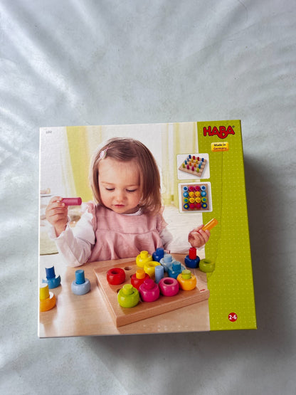 HABA Steckspiel Bunte Klötzchen Holz Motorikspielzeug Mehrfarbig - Vollständig - Ansicht 4