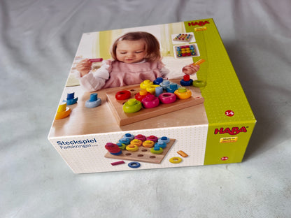 HABA Steckspiel Bunte Klötzchen Holz Motorikspielzeug Mehrfarbig - Vollständig - Ansicht 8