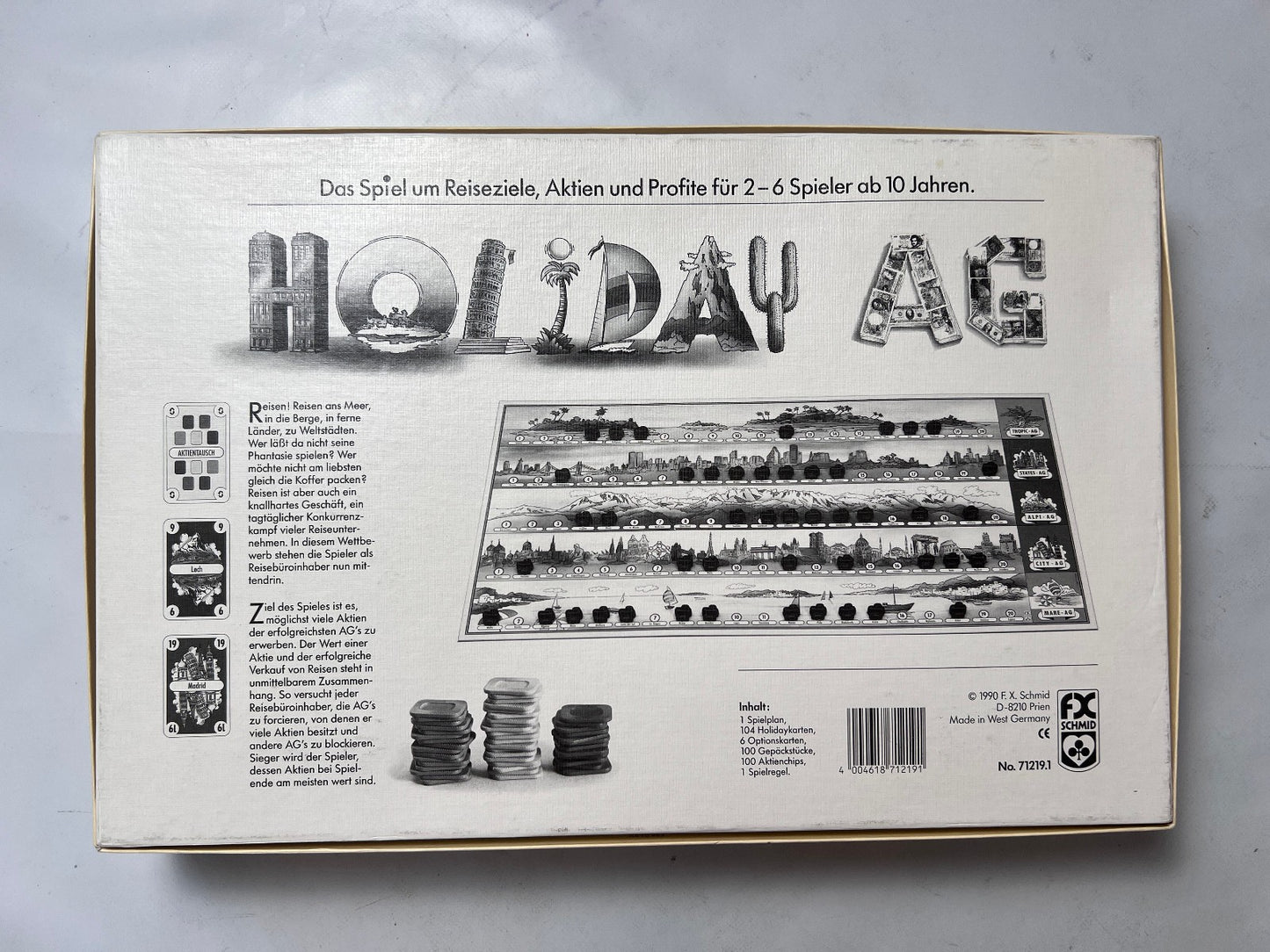 Holiday AG FX SCHMID 1990 Brettspiel Spielzeug Gesellschaftsspiel  Vollständig - Ansicht 3