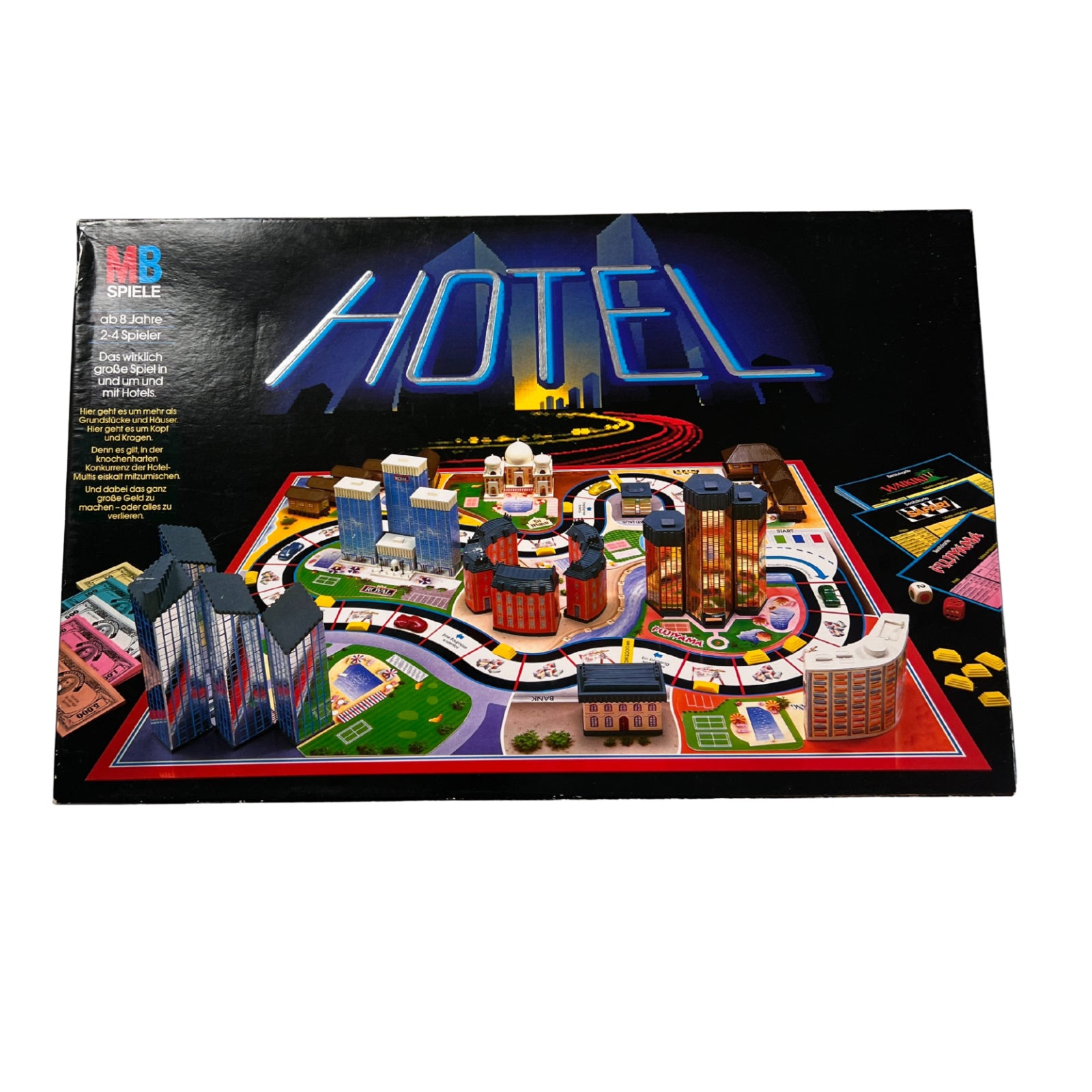 Hotel Brettspiel Komplett mit Laternen MB Spiele Große schwarze Ausgabe – SKU A12972 – Gesellschaftsspiel gebraucht kaufen bei Brettspielimperium