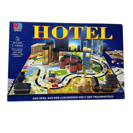 Hotel -MB 1996 blaue Ausgabe - 2Laternen – SKU A6669 – Gesellschaftsspiel gebraucht kaufen bei Brettspielimperium