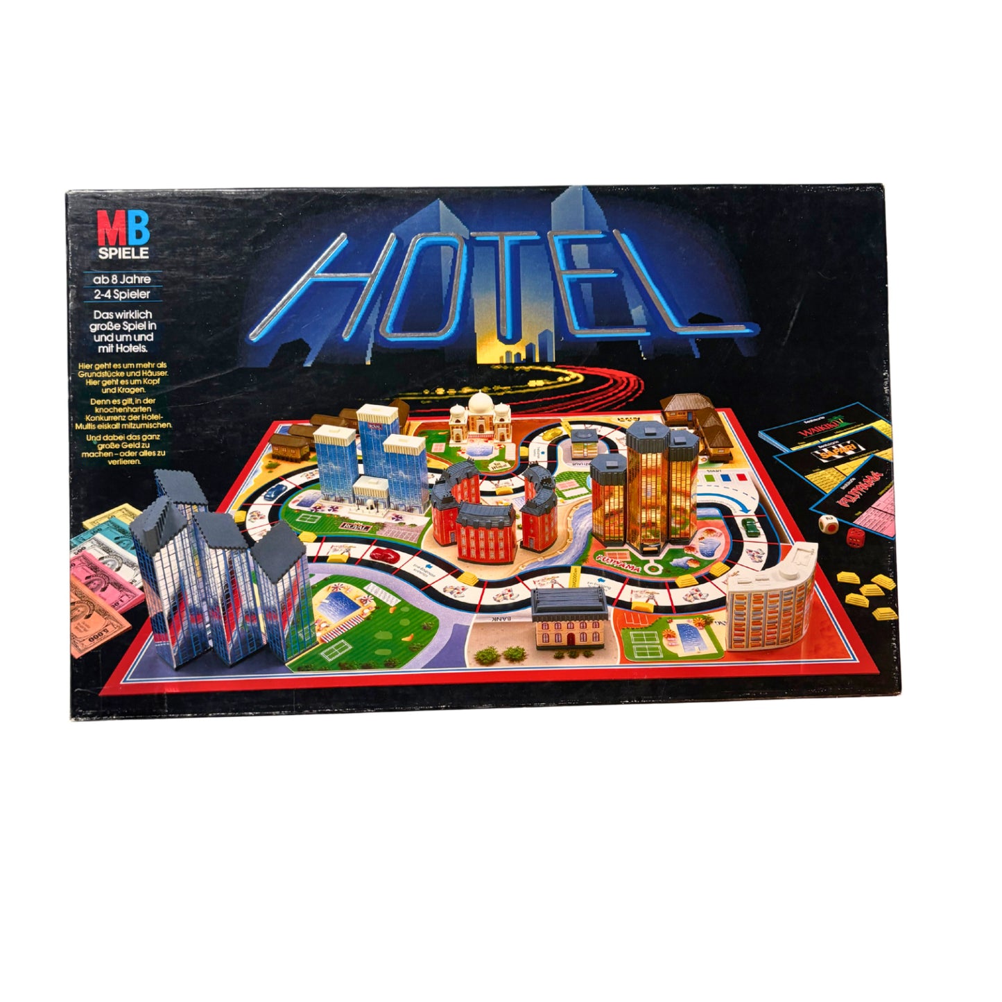 Hotel von MB Komplett mit Laternen MB Spieleklassiker Große schwarze Ausgabe – SKU A14216 – Gesellschaftsspiel gebraucht kaufen bei Brettspielimperium