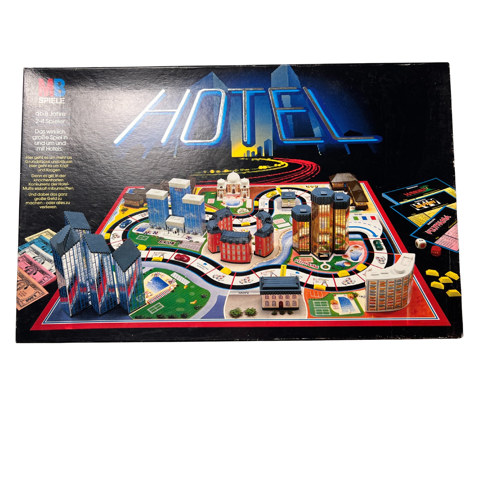 Hotel von MB Komplett ohne Laternen MB Große schwarze AusgabeVollständig – SKU A4926 – Gesellschaftsspiel gebraucht kaufen bei Brettspielimperium