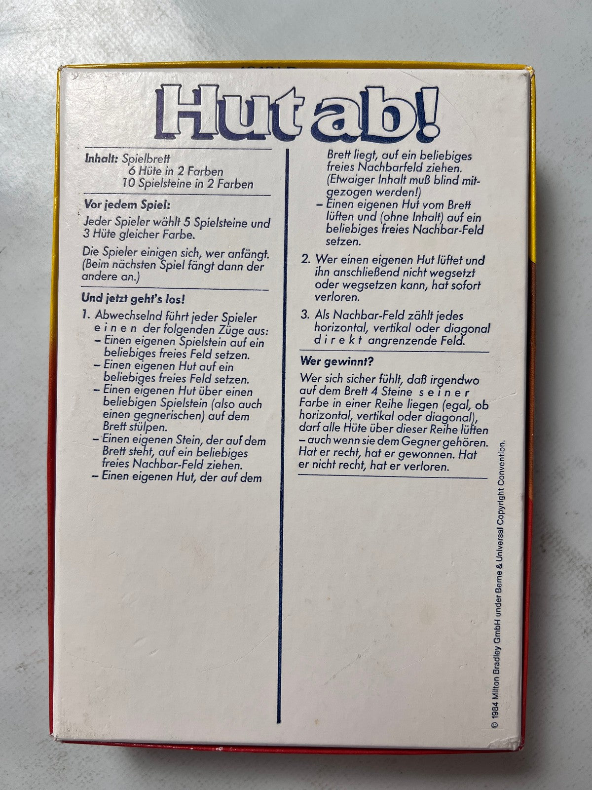 Hut ab ! MB Spiele  Vintage Mitbringspiel  Vollständig - Ansicht 9