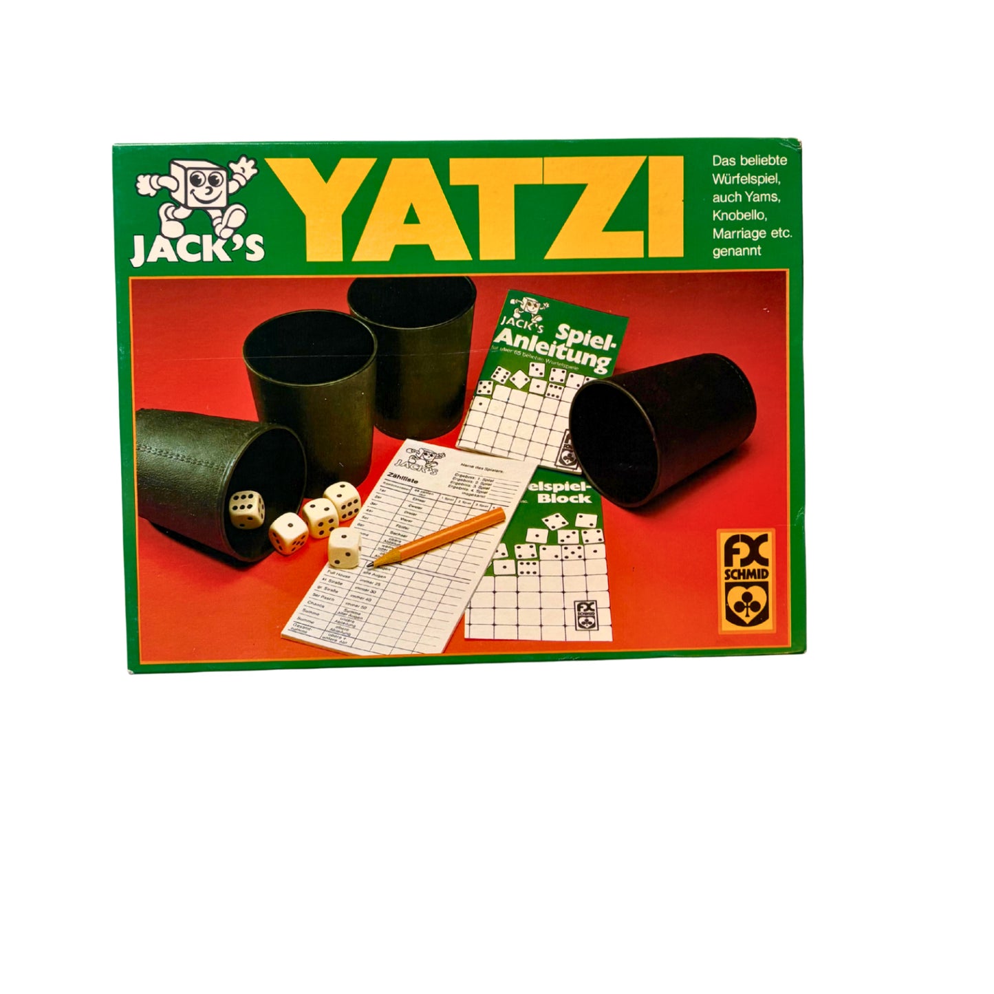 Jack´s Yatzi rares Würfelspiel von FX Schmid Yams Knobello – SKU A13722 – Gesellschaftsspiel gebraucht kaufen bei Brettspielimperium