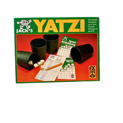 Jack´s Yatzi rares Würfelspiel von FX Schmid Yams Knobello – SKU A13722 – Gesellschaftsspiel gebraucht kaufen bei Brettspielimperium