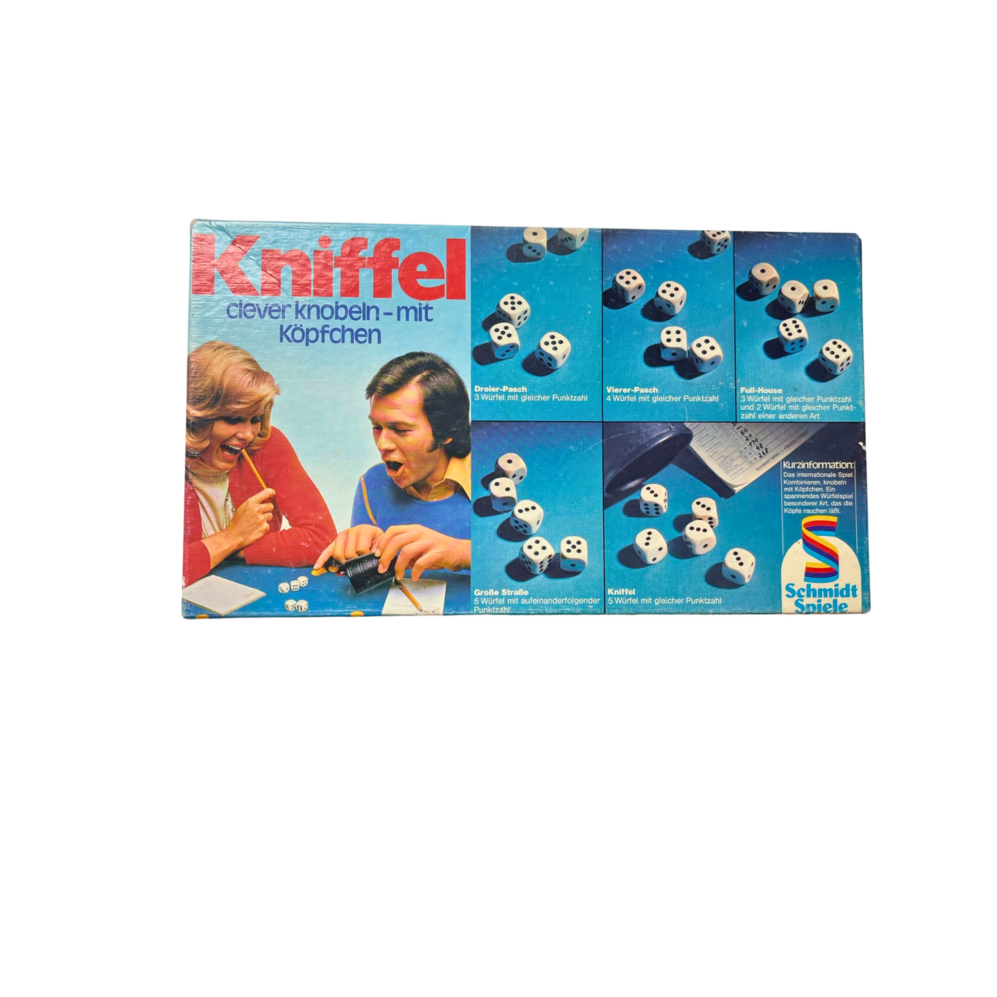Kniffel Schmidt Spiele Alt Vintage ca. 70er Jahre - Spielmaterial vollständig - Ansicht 1