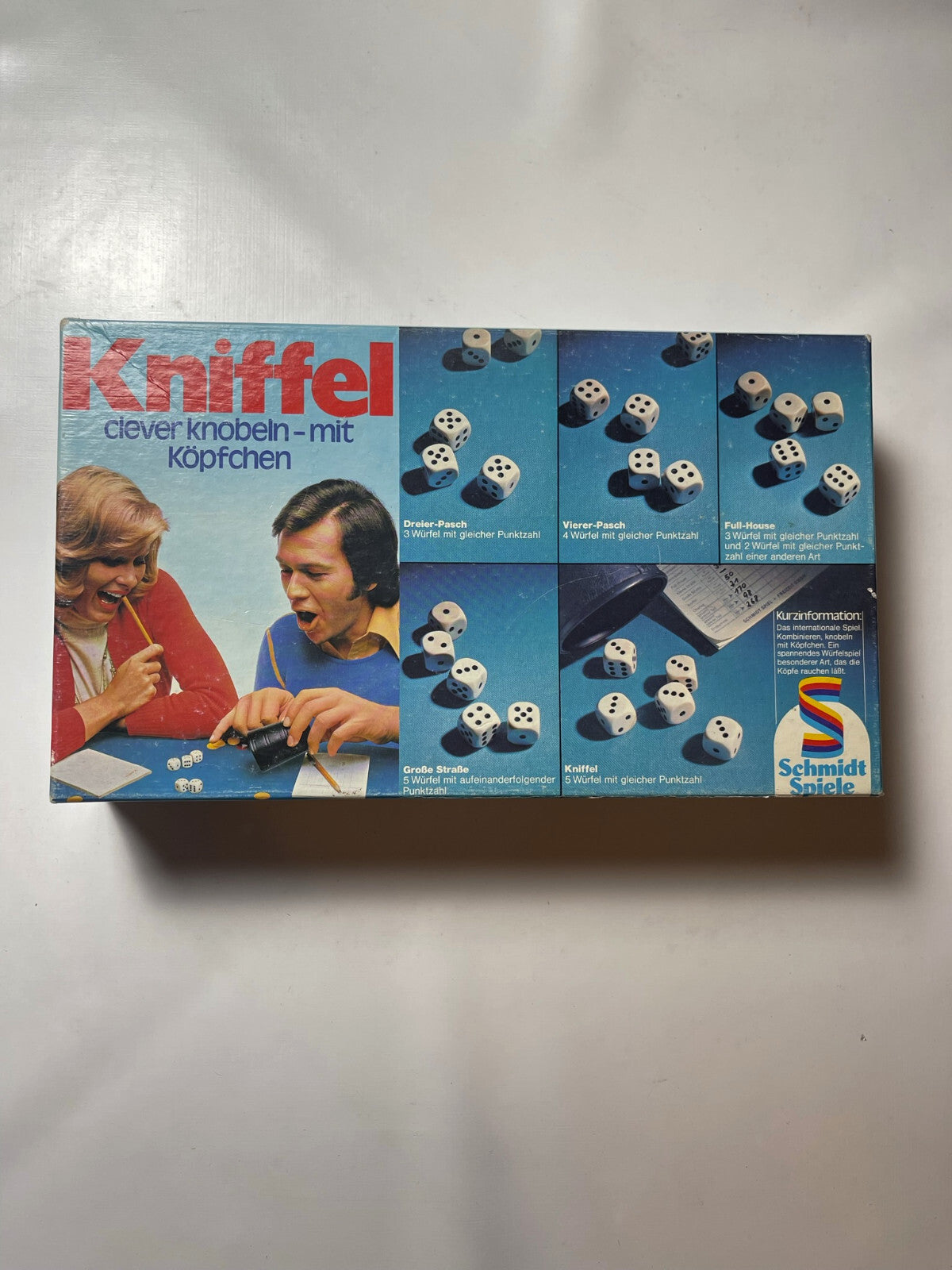 Kniffel Schmidt Spiele Alt Vintage ca. 70er Jahre - Spielmaterial vollständig - Ansicht 3
