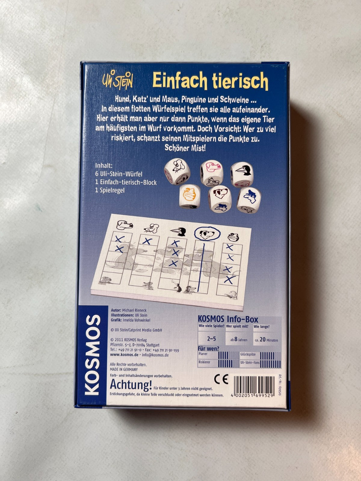 KOSMOS Uli Stein Einfach tierisch Würfel Spiel Mitbringspiel - Vollständig - Ansicht 10
