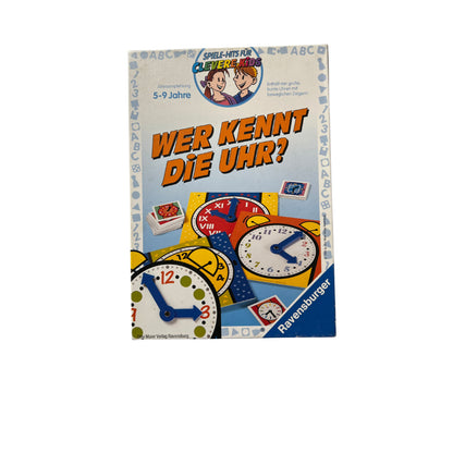 Lernspiel - Wer kennt die Uhr? - Ravensburger 1994 – SKU A10541 – Gesellschaftsspiel gebraucht kaufen bei Brettspielimperium