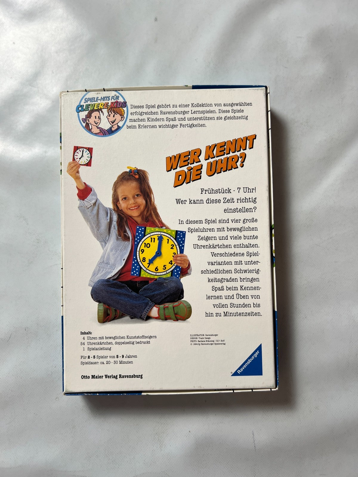 Lernspiel   Wer kennt die Uhr?  Ravensburger 1994  Vollständig - Ansicht 8