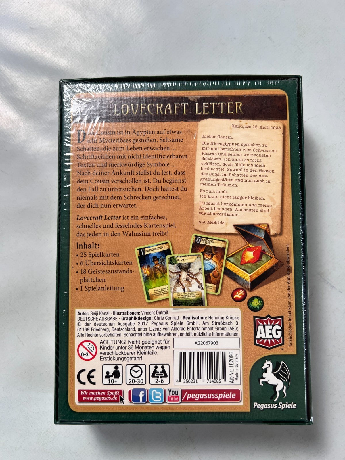 Lovecraft Letter deutsche Ausgabe Pegasus Spiele  NEU in Folie - Ansicht 7