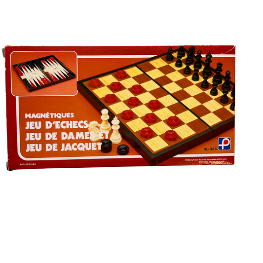 Magnetspiel Schach Dame Backgammon Reisespiel  Vollständig - Ansicht 1