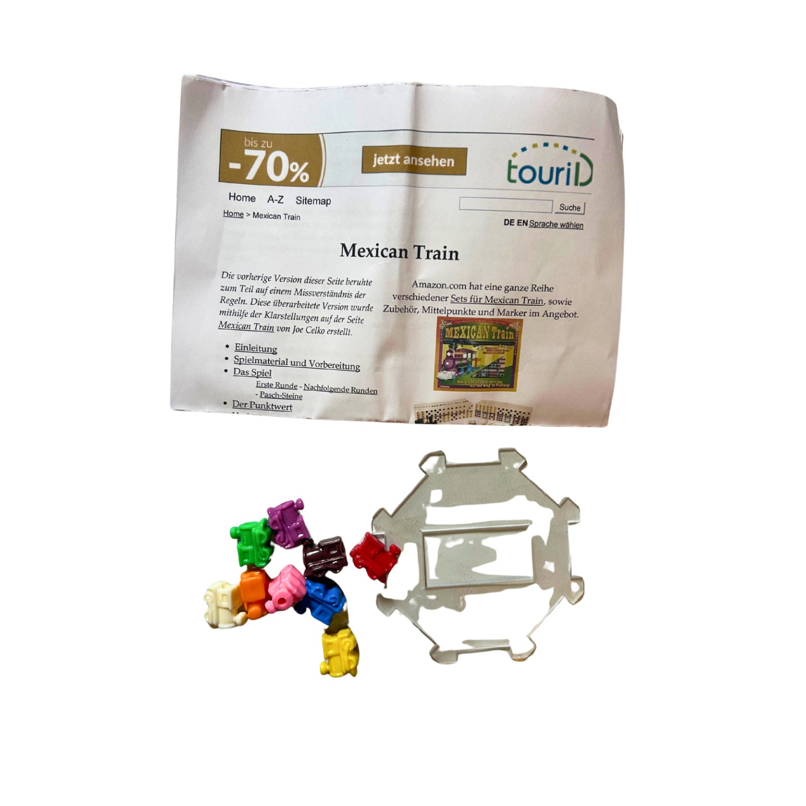 Mexican Train Stadtion mit Zügen - Zubehör Domino Erweiterung – SKU A10783 – Gesellschaftsspiel gebraucht kaufen bei Brettspielimperium