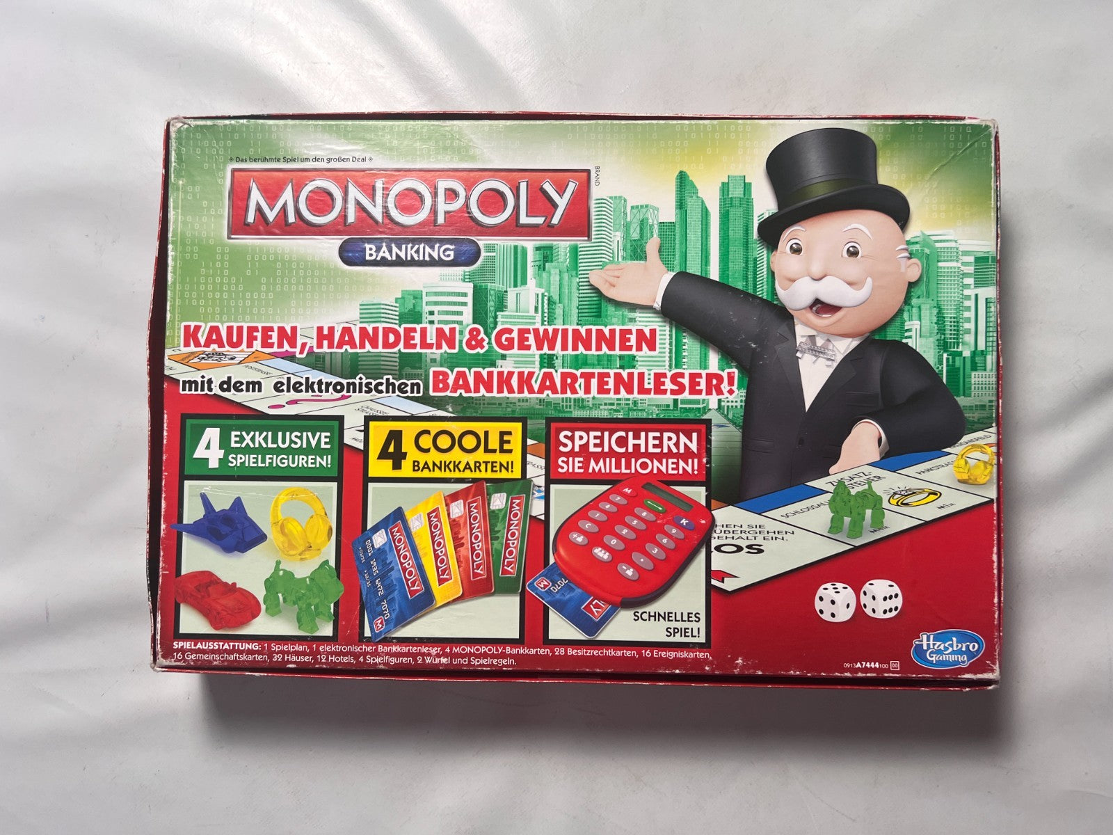 Monopoly Banking Rot  Hasbro Stark bespielt Vollständig - Ansicht 15