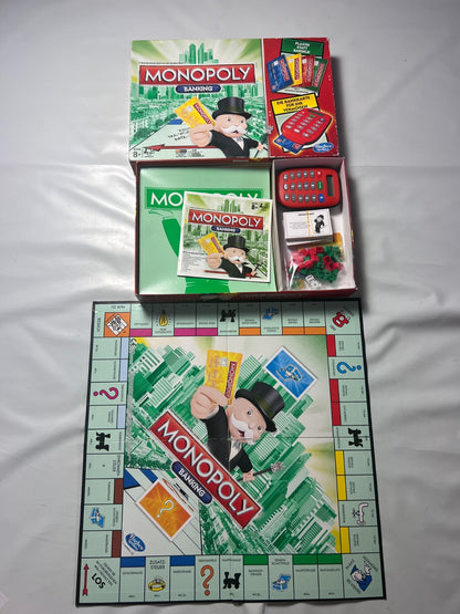 Monopoly Banking Rot  Hasbro Stark bespielt Vollständig - Ansicht 2