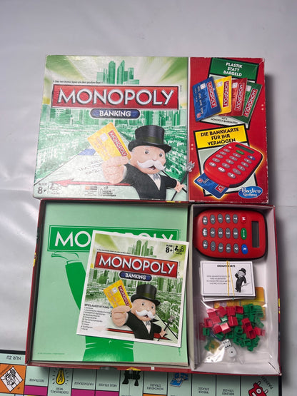Monopoly Banking Rot  Hasbro Stark bespielt Vollständig - Ansicht 5