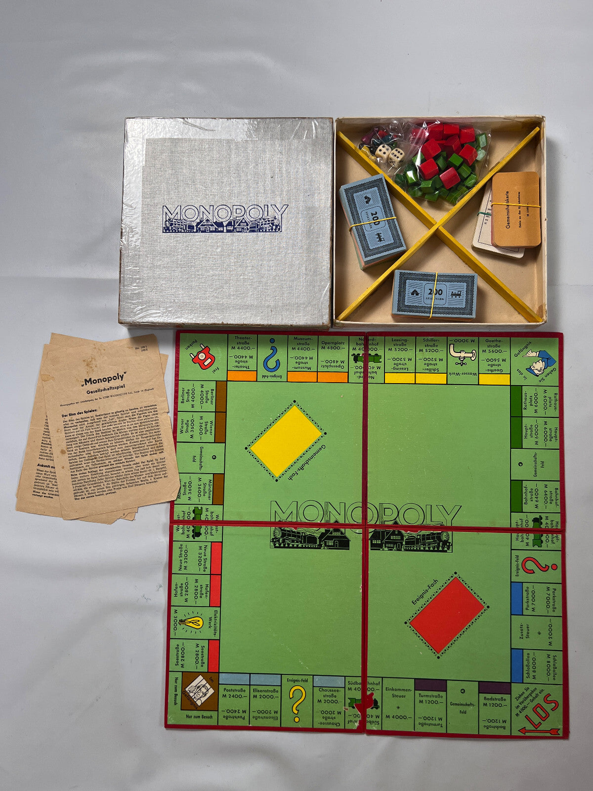 Monopoly Brettspiel Spiele Schmidt silber Vintage alt 60er Holz - Vollständig - Ansicht 2