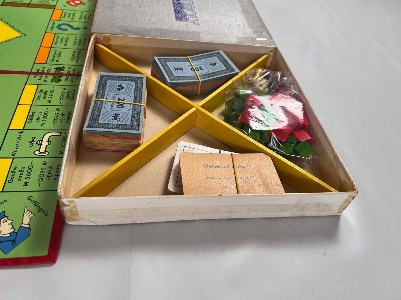 Monopoly Brettspiel Spiele Schmidt silber Vintage alt 60er Holz - Vollständig - Ansicht 7