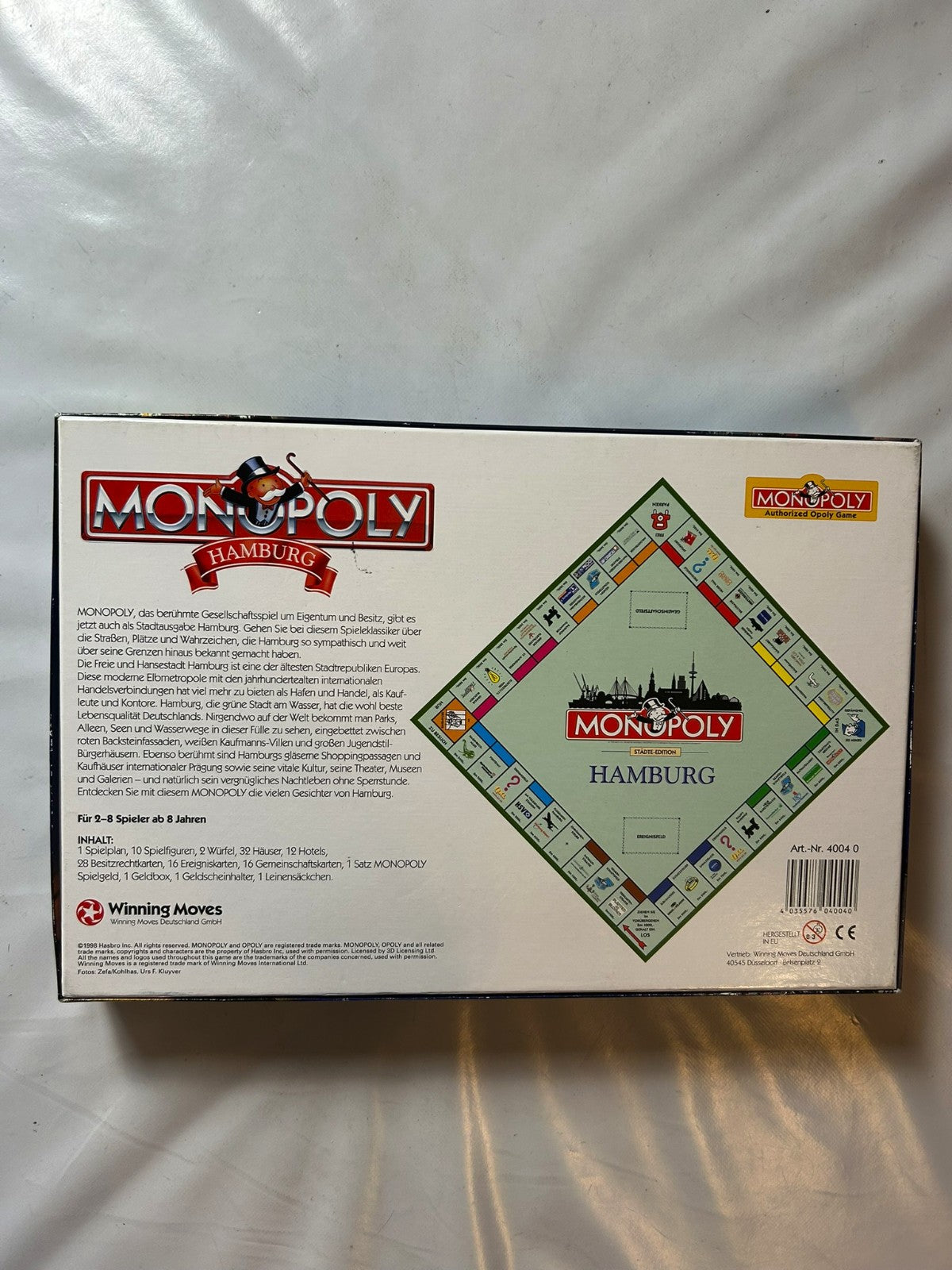 Monopoly Hamburg Brettspiel Spiel Hasbro Winning Mooves 1998  Unbespielt - Ansicht 11