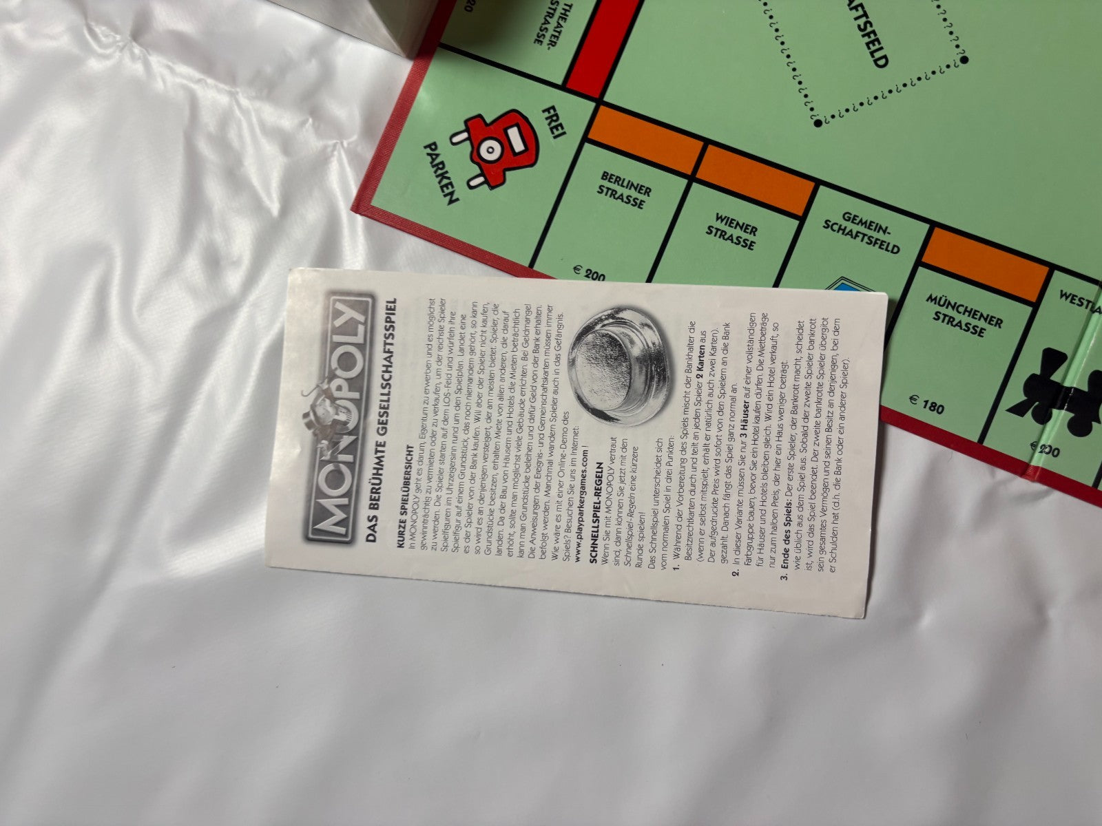 Monopoly – Parker 2001 – Brettspiel – Schnellspiel-Regeln – Vollständig - Ansicht 8
