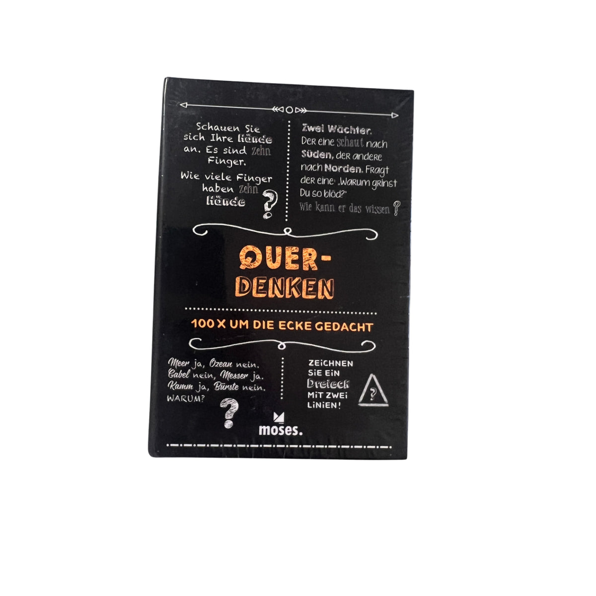 moses. Querdenken 100x um die Ecke gedacht Rätselspiel – SKU A13850 – Gesellschaftsspiel neu kaufen bei Brettspielimperium