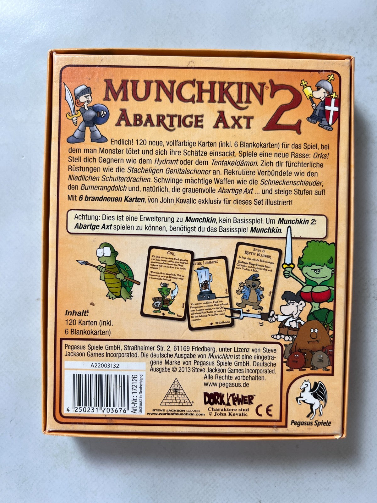 Munchkin: Abartige Axt 2 Pegasus Spiele Erweiterung Kartenspiel - Vollständig - Ansicht 8
