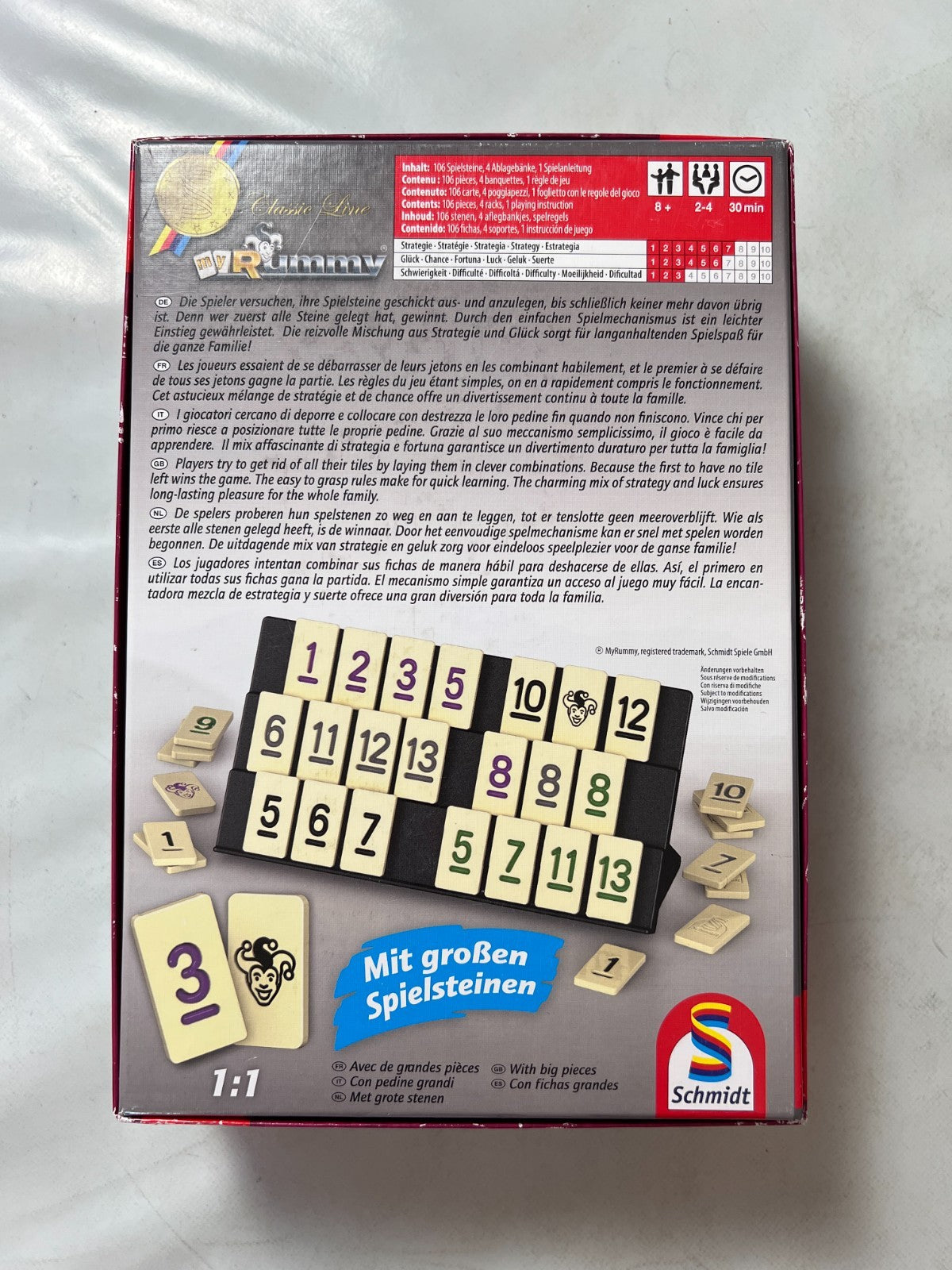 MyRummy Classic Line Schmidt Spiele  Grosse Spielsteine 49282 - Vollständig - Ansicht 9