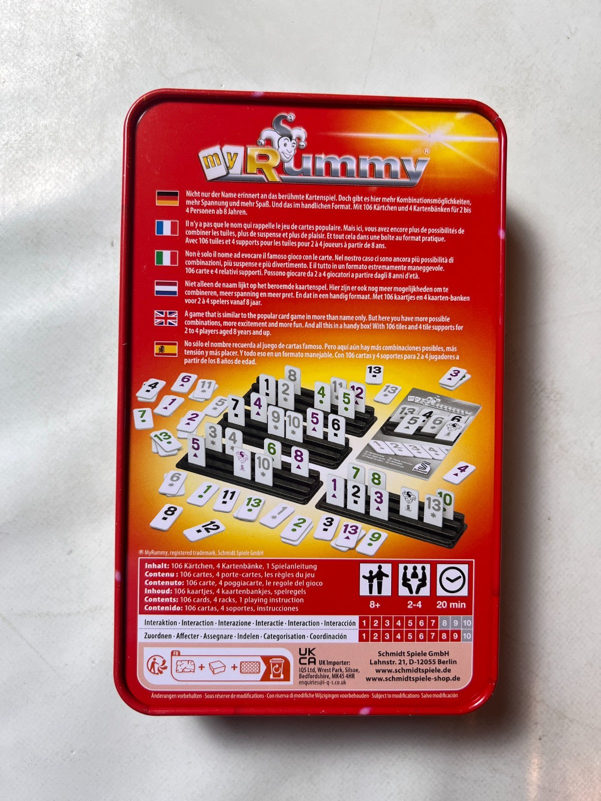 MyRummy von Schmidt Spiele, Reisespiel Blechbox - Vollständig - Ansicht 10