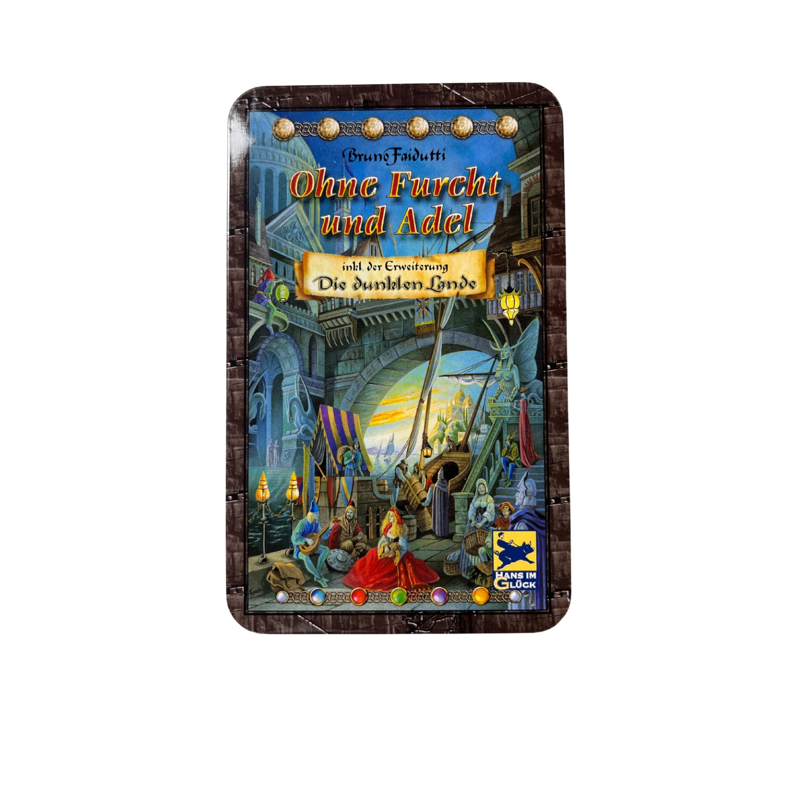 Ohne Furcht und Adel + Erweiterung Die dunklen Lande Metallbox – SKU A12715 – Gesellschaftsspiel gebraucht kaufen bei Brettspielimperium