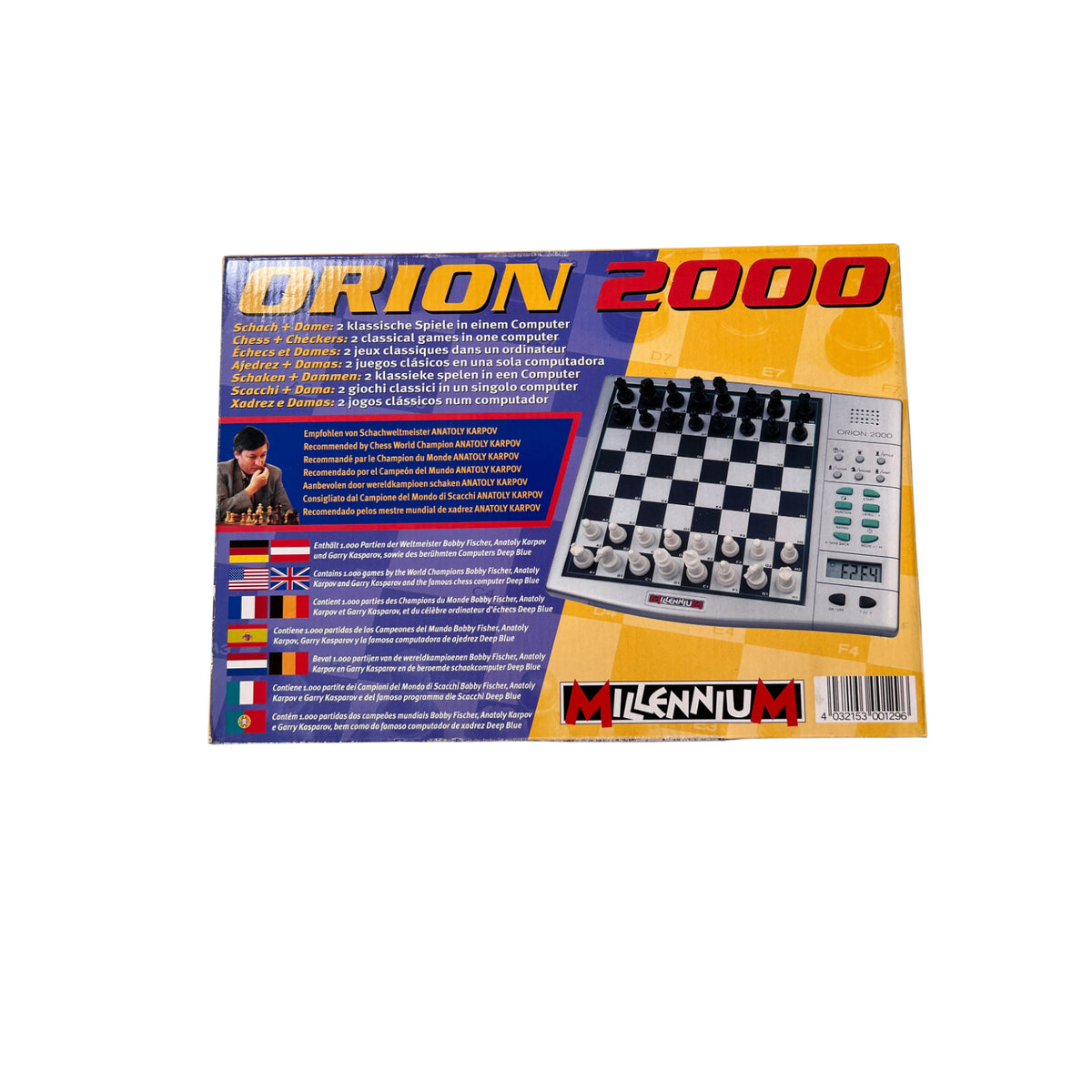 Orion 2000 Millennium Schachcomputer Karpov Edition Schach Dame – SKU A14115 – Gesellschaftsspiel gebraucht kaufen bei Brettspielimperium