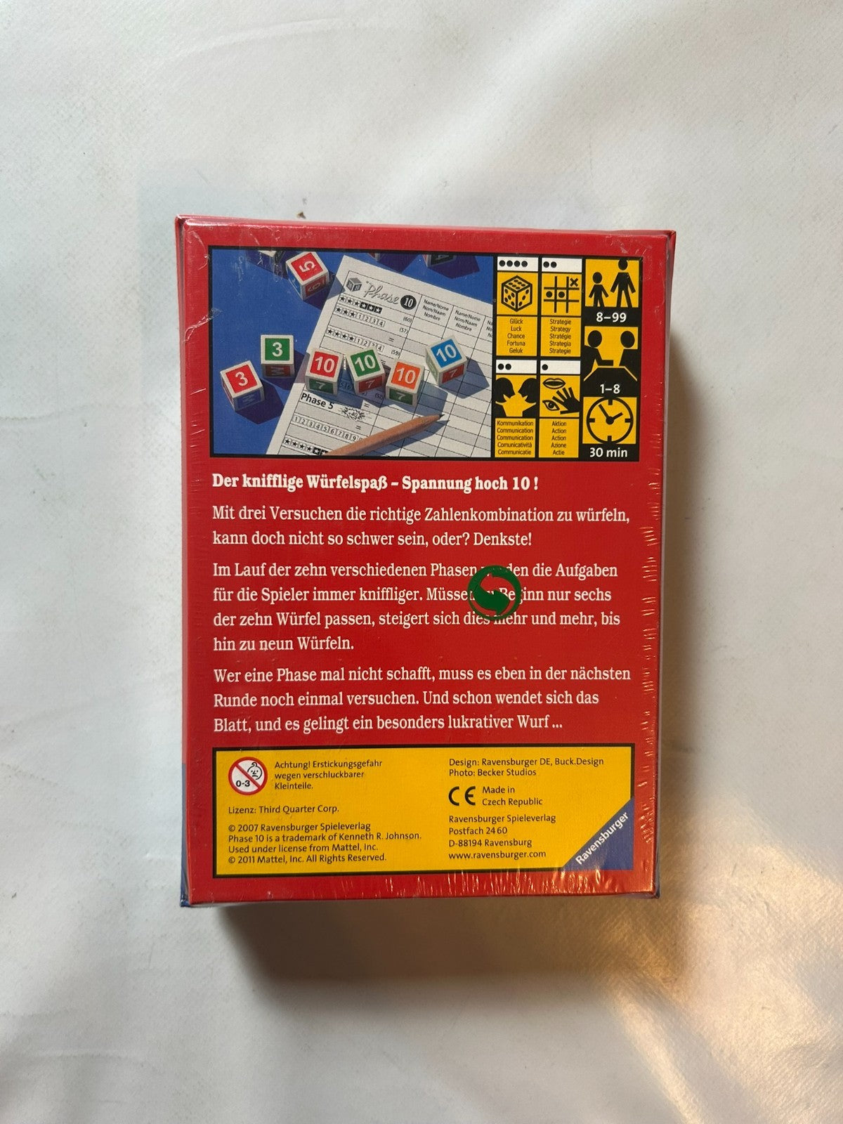 Phase 10 Würfelspiel  Ravensburger 2007  Neu in Folie - Ansicht 8