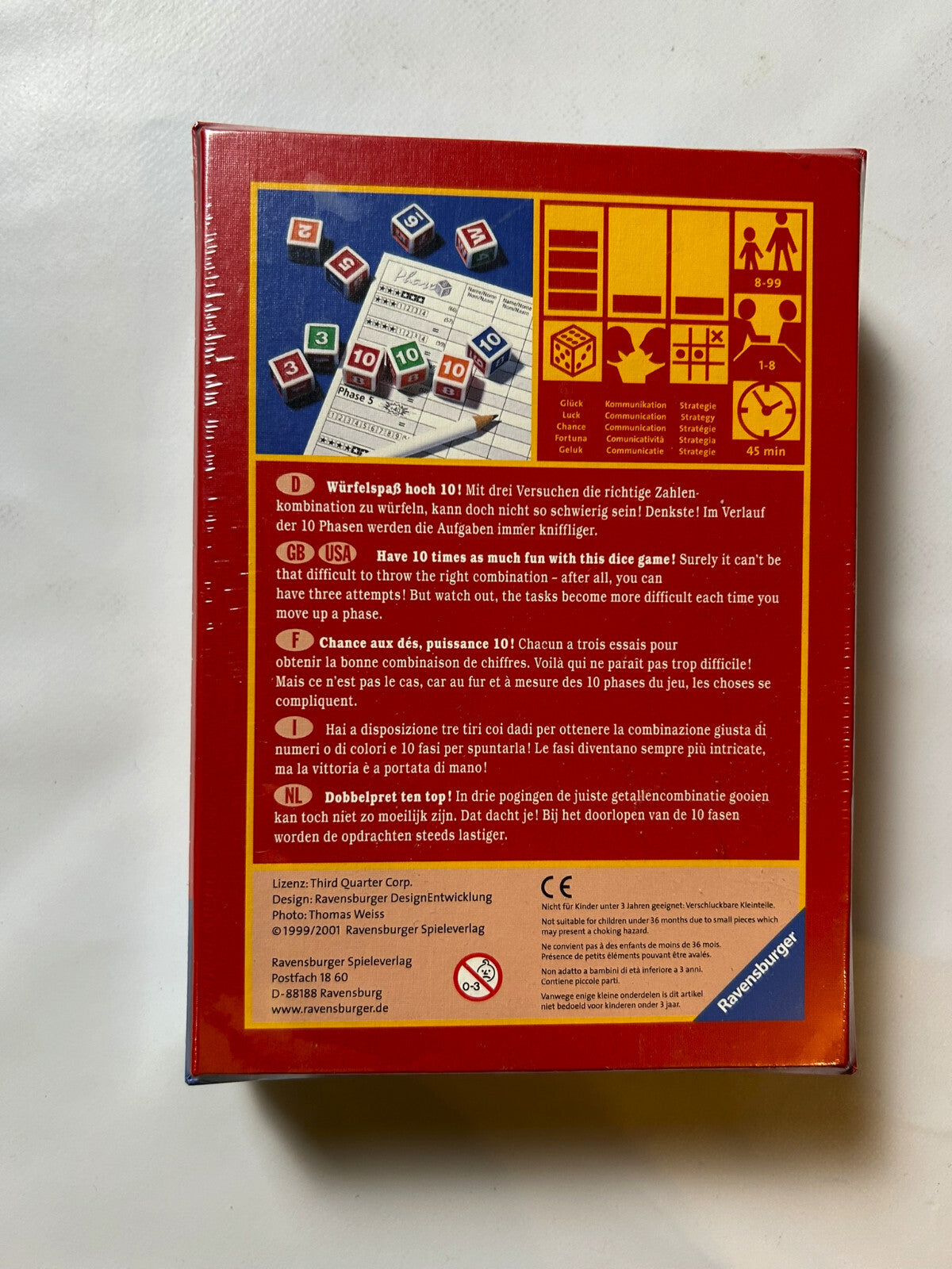 Phase 10 Würfelspiel Spiel Alte Version  Ravensburger - NEU in Folie - Ansicht 5