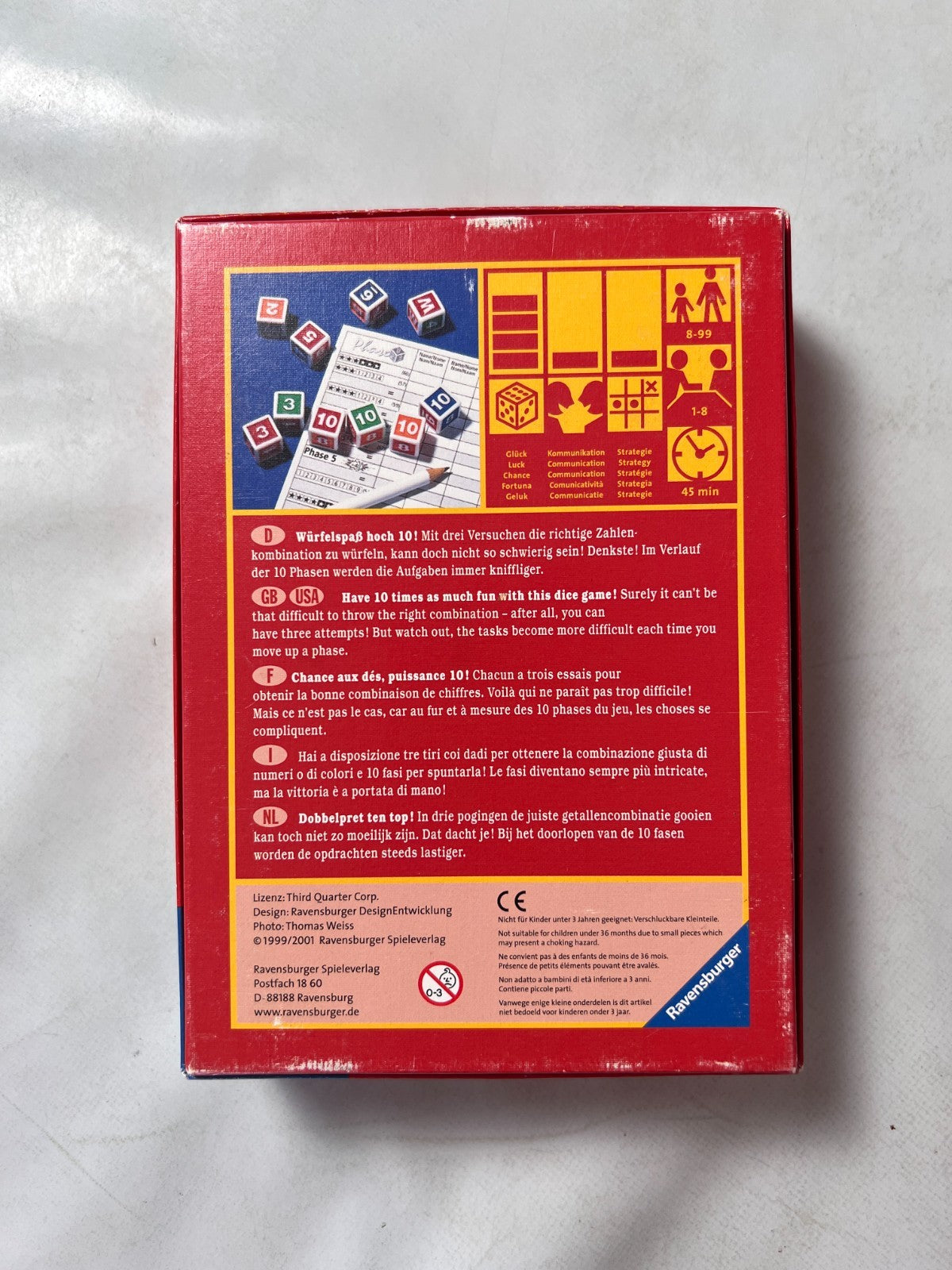 Phase 10 Würfelspiel Spiel Ravensburger Alte Version 2001 - Vollständig - Ansicht 9