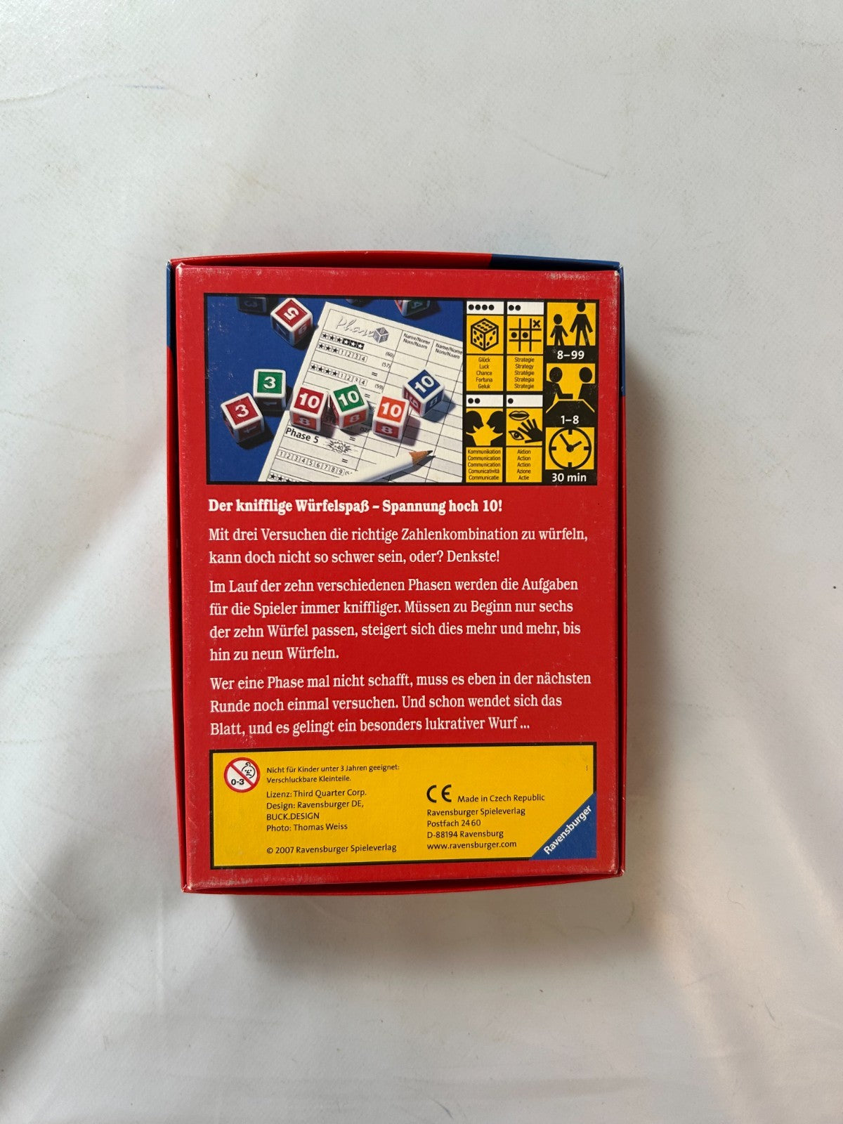 Phase 10 Würfelspiel Spiel Ravensburger Alte Version 2007  Vollständig - Ansicht 10