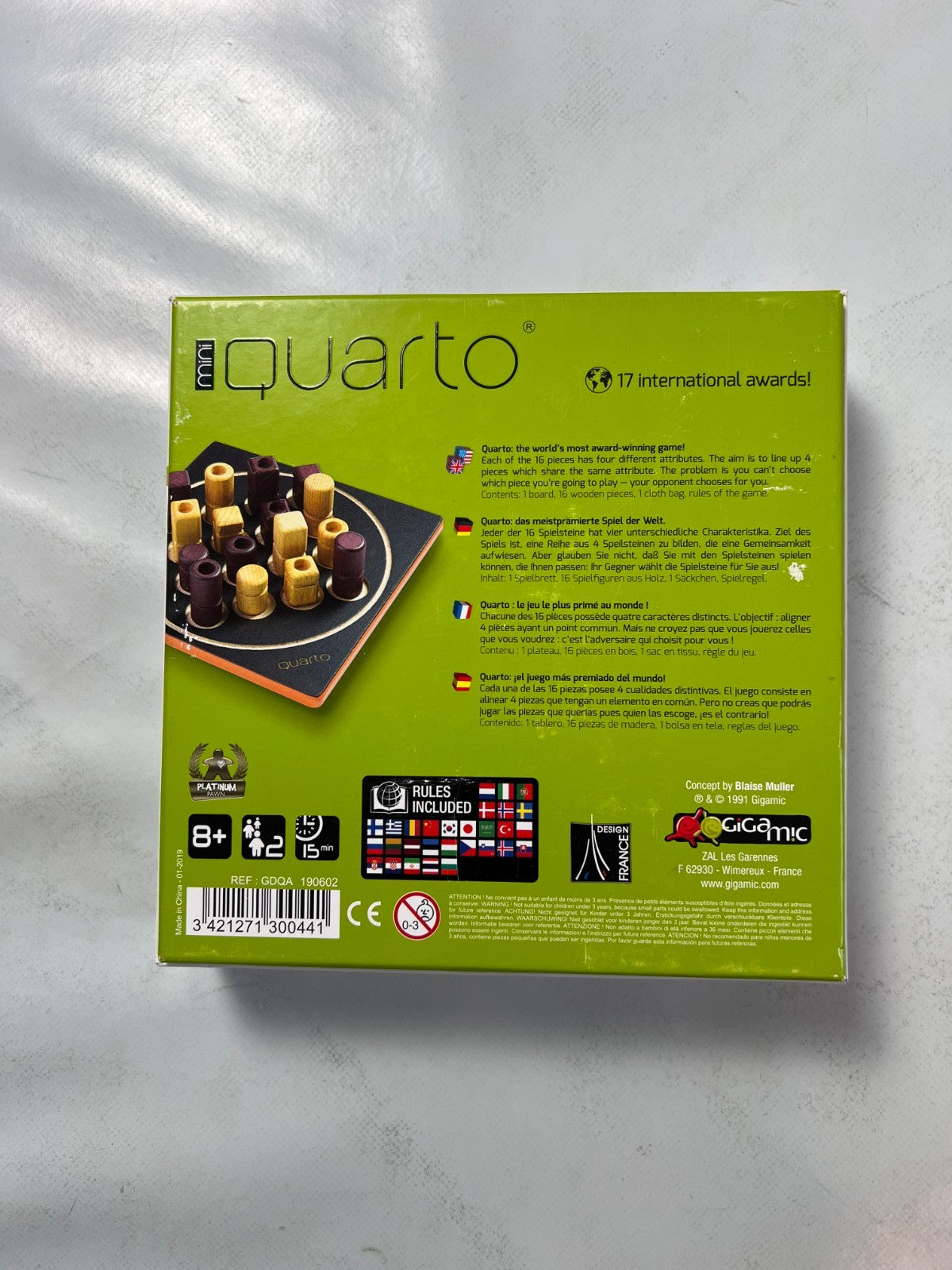 Quarto mini Blaise Muller Brettspiel Strategie 2015 Gigamic  Vollständig - Ansicht 9