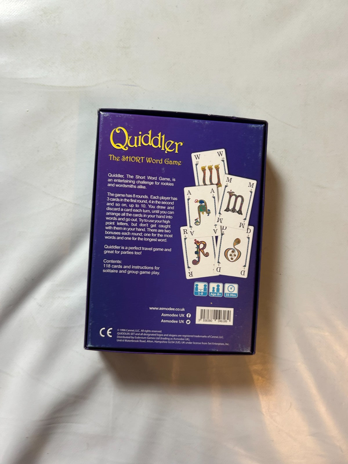 Quiddler Kartenspiel The Short Asmodee englisch 1996  Vollsändig - Ansicht 9